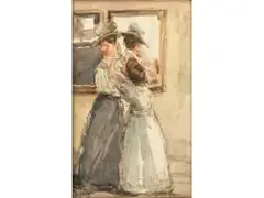 Der Letzte Schliff im Modehaus Paquin by Isaac Israëls, watercolor, sold Jun 2021