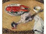 Stillleben mit Hummer und Huhn by Gustave Loiseau, oil on panel, offered Sep 2025