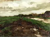 Heimwärts Entlang des Kanals by Johan Hendrik Weissenbruch, oil on canvas, sold Mar 2026
