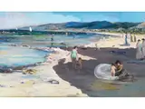 Santa Eulalia, Ibiza by Laureano Barrau, oil on canvas, offered Dec 2023