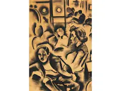Untitled by Hugo Scheiber, charcoal, offered Dec 2020
