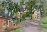 Bad Grankulla by Hugo Backmannson, 1943, watercolor, offered Sep 2021