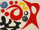 Ohne Titel by Alexander Calder, color lithograph, sold Sep 2021