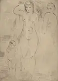 Weib und Kind by Wilhelm Lehmbruck, 1914, etching, sold Sep 2021