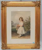 Julia Paravicini in sommerlicher Landschaft by Johann Friedrich Dietler, watercolor, sold Sep 2021