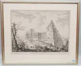 Veduta del Sepolcro di Cajo Cestio by Giovanni Battista Piranesi, etching, sold Sep 2021