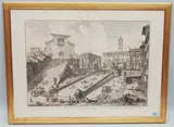 Veduta del Romano Campidoglio con Scalinata che va alla Chiesa d'Araceli by Giovanni Battista Piranesi, etching, sold Sep 2021