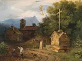 Rast am Wegkreuz by Antoine-Félix Boisselier, oil on canvas, sold Sep 2021