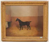Pferd im Stall by James Clark, oil on canvas, sold Sep 2021