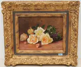 Rosenstillleben by Alexandre Gamba de Preydour, 1894, oil on panel, sold Sep 2021