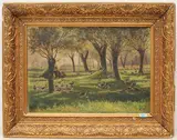 Gänseweide bei Seltz am Rhein by Théodore Haas, 1895, oil on canvas, sold Sep 2021