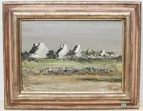 Bretonisches Dorf by Georges Laporte, oil on canvas, sold Sep 2021