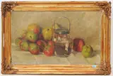 Stillleben mit Äpfeln by Malva Schalek, oil on canvas, sold Sep 2021