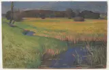 Riedlandschaft mit Bach by Emil Schulze, oil on canvas, sold Sep 2021