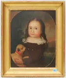 Potrait eines Mädchens aus der Familie Kraehbiel im Alter von 3 Jahren und 4 Monaten by Johann Schlesinger, 1825, oil on canvas, sold Sep 2021