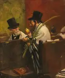 Laubhüttenfest (Sukkot) by S. Séeberger, oil on panel, sold Sep 2021