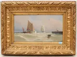 Fischer vor dem Hafen by Christian Frederik Swensson, oil on canvas, offered Sep 2021