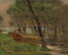 Mädchen am Kahn by Josef Wopfner, oil on board, offered Sep 2021