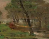 Mädchen am Kahn by Josef Wopfner, oil on board, offered Sep 2021