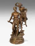 Frankreich, Ende 19.Jh by Figurengruppe "La Récompense", bronze, sold Sep 2021