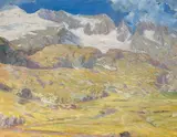 Blick auf den Basodino, von Osten, 1909 by Ugo Zaccheo, oil on canvas, sold Sep 2021