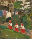Pasqua", 1951 by Luigi Taddei, oil, sold Sep 2021