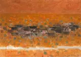 Herde im Süden", 1966 by Hermann Alfred Sigg, oil on canvas, sold Sep 2021