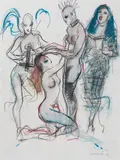 Punks by Mario Comensoli, 1992, mixed media, sold Sep 2021