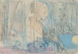 Stillleben mit Figur by Max Gubler, pastel, sold Sep 2021