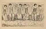 Die Heilige Stunde mit sechs Figuren by Ferdinand Hodler, 1911, lithograph, offered Sep 2021