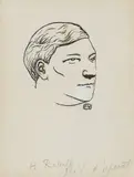 Portrait de Hugues Rebell by Félix Vallotton, ink, sold Sep 2021