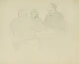 Skizze für: "Le Dîner, effet de lampe by Félix Vallotton, 1899, pencil, offered Sep 2021