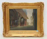 Zürich, alte Metzgerhalle beim Rathaus am Limmatquai, um 1840 by Joseph Alois Wolfgang von Deschwanden, oil on canvas, sold Sep 2021