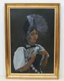Mädchen in Berner Sonntagstracht by Joseph von Moos, oil on board, sold Sep 2021