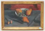 Stillleben mit Birnen und Trauben by Eduard Niethammer, oil on board, offered Sep 2021