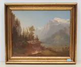 Blick von einer Anhöhe gegen das Engelbergertal und den Titlis by Ferdinand Sommer, oil on canvas, sold Sep 2021