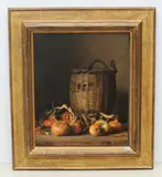 Kratten mit Zwiebeln by Werner Weber, oil, sold Sep 2021