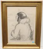 Tea Room by Maurice Barraud, charcoal, sold Sep 2021