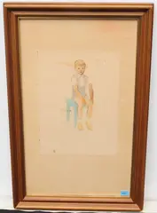 Sitzender Knabe by Pietro Chiesa, watercolor, offered Sep 2021