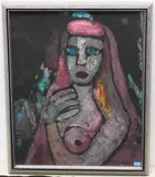 Frauenportrait by Helen Dahm, 1945, monotype, sold Sep 2021