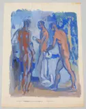 Drei männliche Akte by Thomas Ernst Gubler, gouache, sold Sep 2021