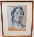 Frauenportrait by Thomas Ernst Gubler, tempera, offered Sep 2021