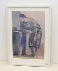 Gebückte Frau by Thomas Ernst Gubler, tempera, sold Sep 2021