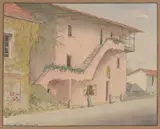 Haus bei Magadino by Niklaus Stoecklin, 1950, watercolor, offered Sep 2021