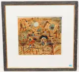 Landschaft by Hans Rudolf Strupler, mixed media, sold Sep 2021