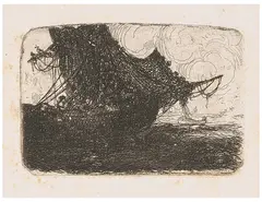 La Caravelle by Rodolphe Bresdin, etching, offered Jun 2021