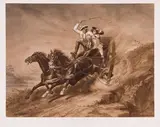 Des Pagen Seydlitz erste Lustfahrt mit dem Markgrafen von Schwedt by Hermann Kretzschmer, watercolor, offered Jun 2021