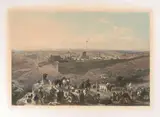 Jerusalem in Her Fall, As now viewed from the Mount of Olives by Charles Mottram, steel engraving, sold Jun 2021