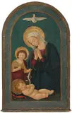 Madonna mit Kind und dem Heiligen Johannes d by Pseudo Pier Francesco Fiorentino, tempera, offered Jun 2021