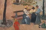 Femmes sur un banc by Othon Friesz, 1903, oil on canvas, sold Jun 2021